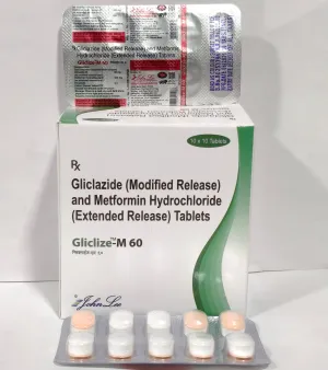 GLICLAZIDE & METFORMIN HYDROCHLORIDE 60mg TABLET