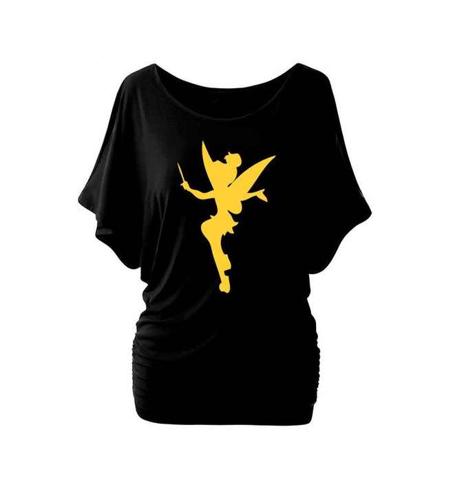 Black Color Short-sleeve Export Oriented Printed T Shirt For Women From Bangladesh