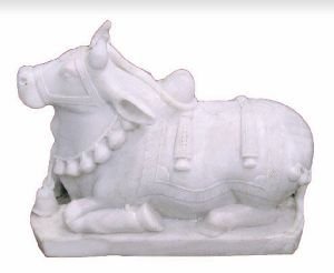 White Marble Nandi Statue